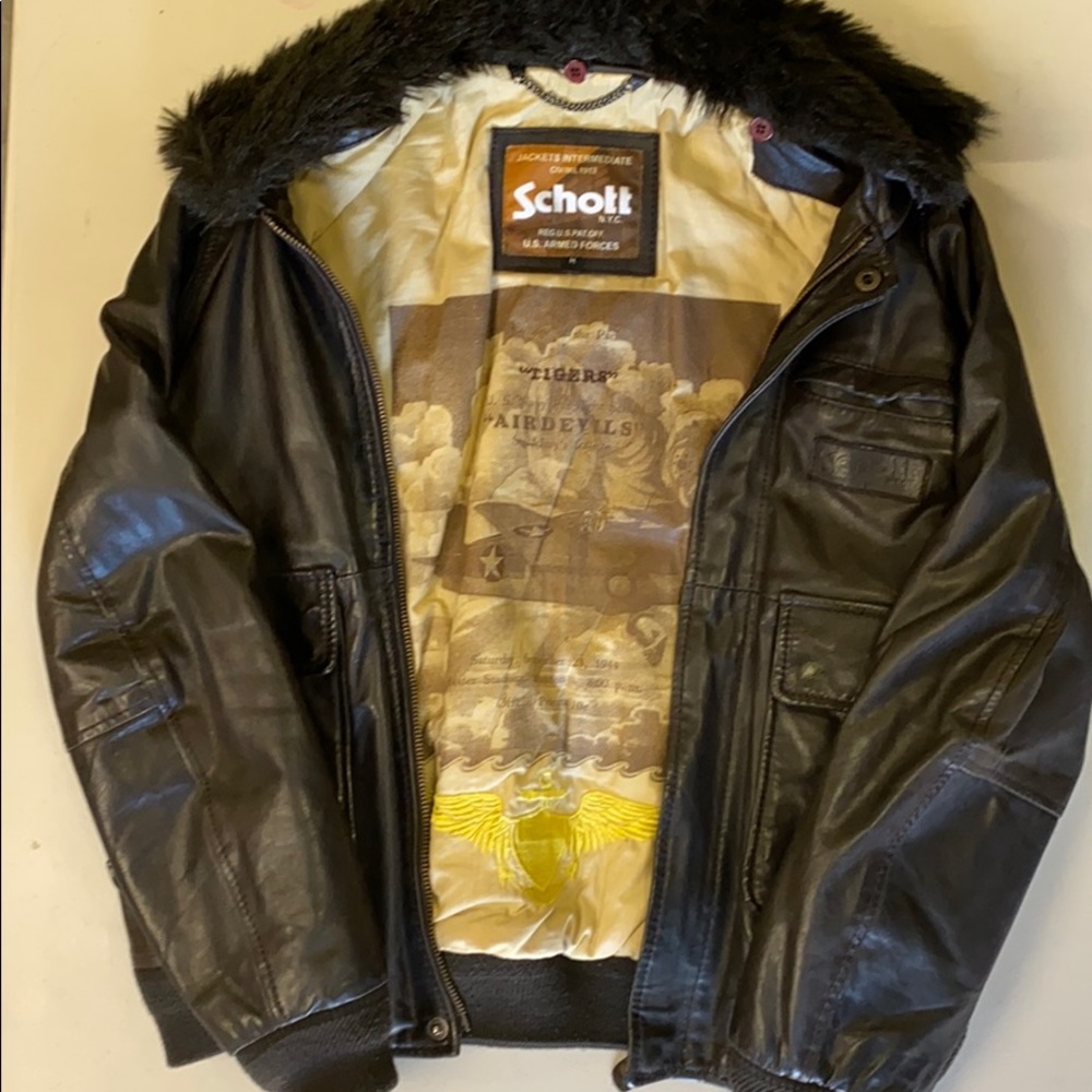 Schott Flight jacket brown leather size M